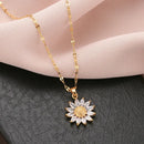 GARGANTILHA GIRASSOL BANHADO EM OURO 18K